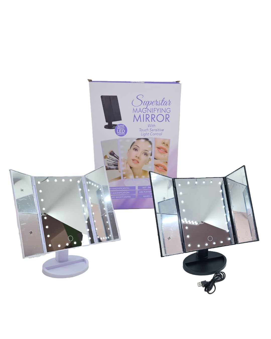 (ESPEJO-310) ESPEJO BASE 180Â° ZOOM X2 + X3 LUZ - 