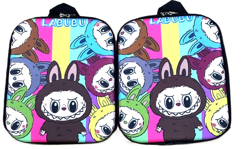 MOCHILA ARCOIRIS RIGIDA ESCOLAR INFANTIL LABUBU - 