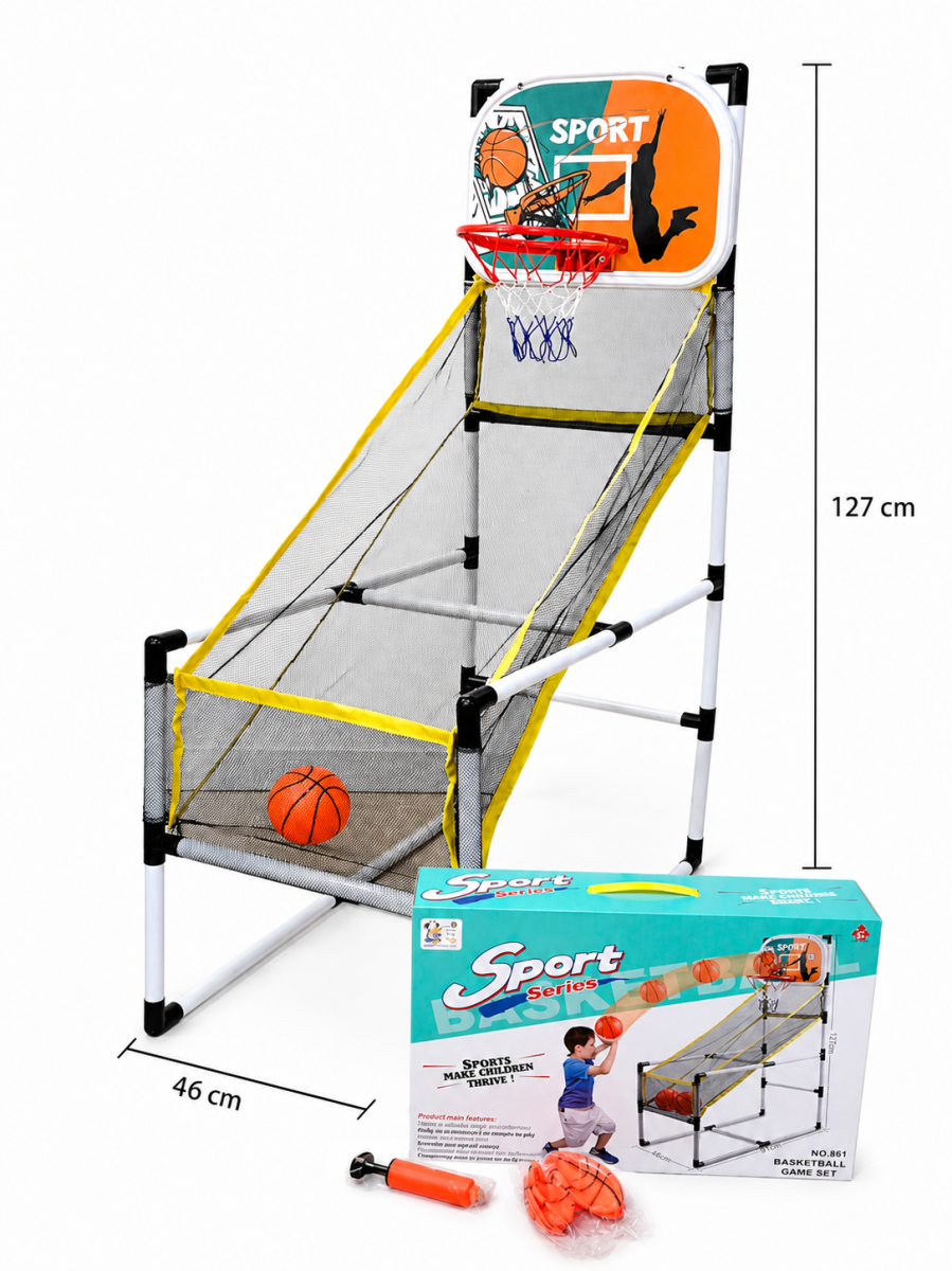 ARO BASQUET C/2 PELOTAS + INFLADOR +RED CONTENCION