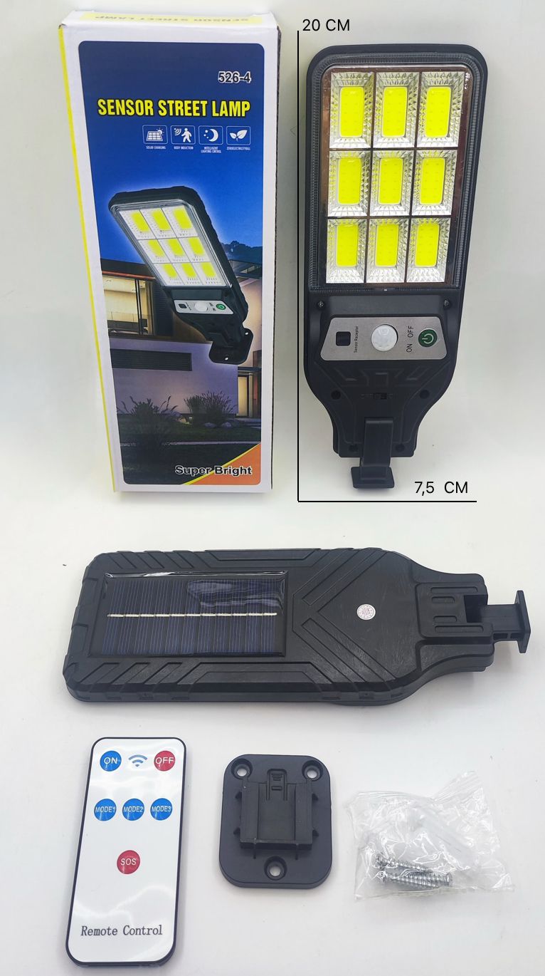 (SLR103) LAMPARA SOLAR C/SENSOR + CONTROL -  -  - 