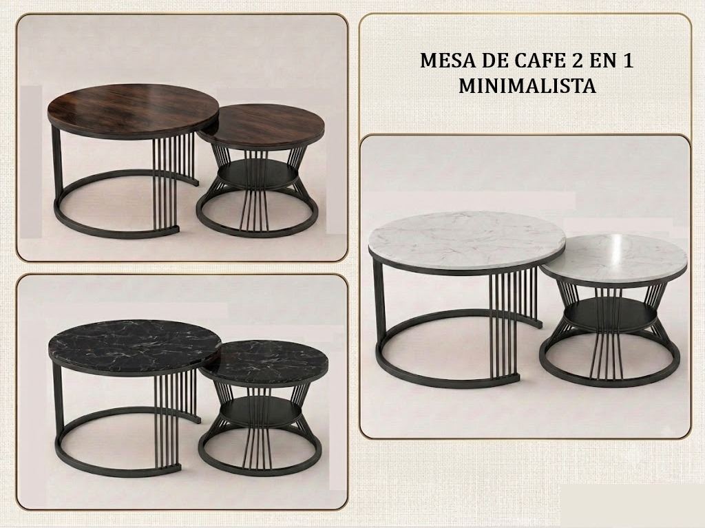 (BLT-228) MESA DE CAFE 2 EN 1 MINIMALISTA